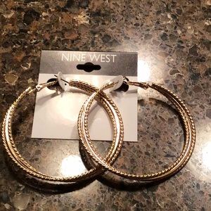 Gold textured hoops NWT